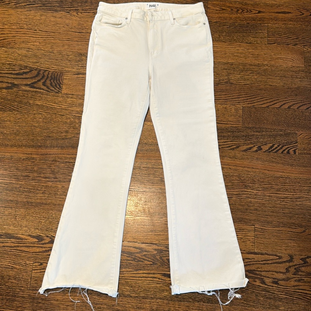 Paige High Rise Laurel Canyon White Denim